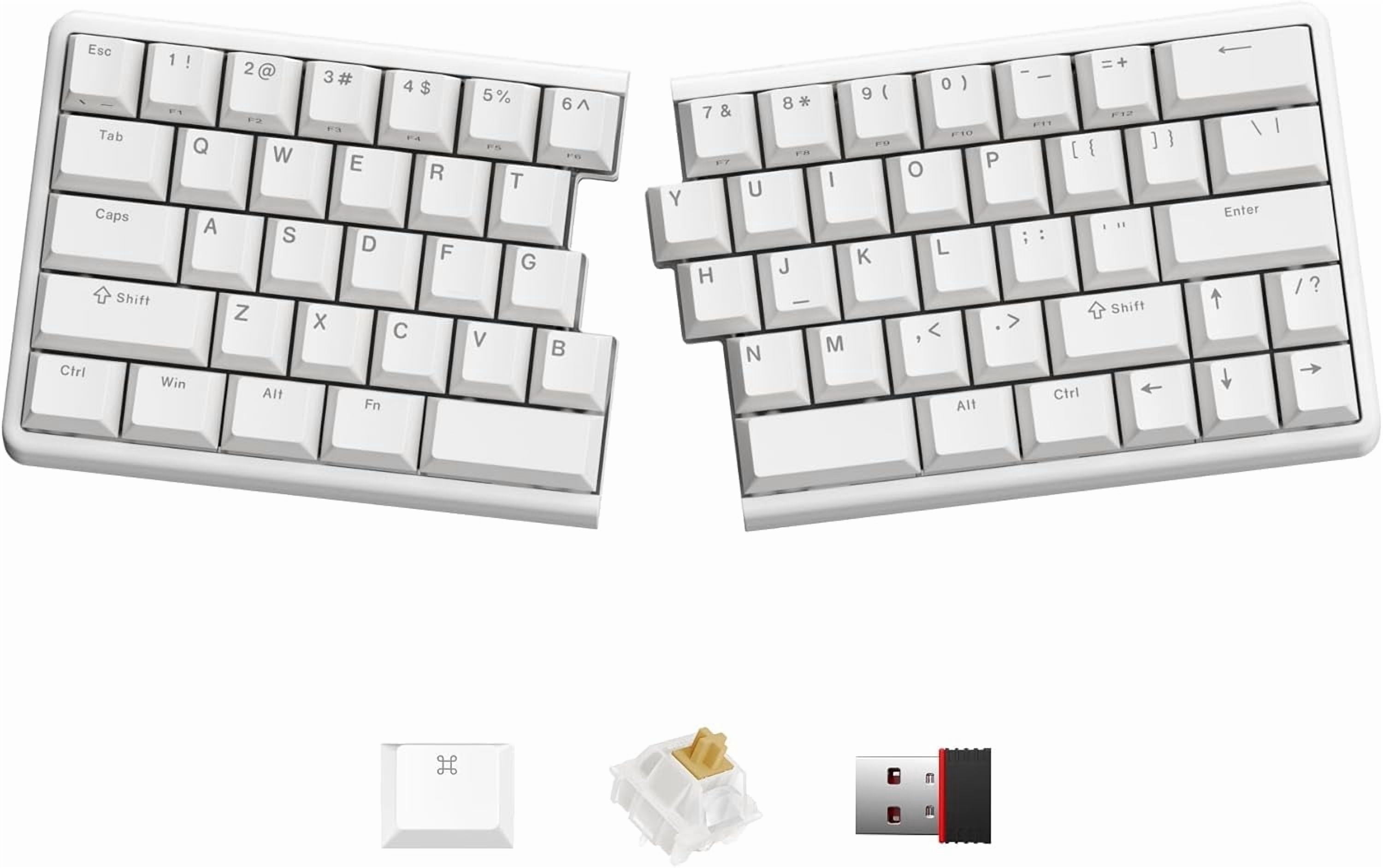 NocFree Wireless Ergonomic Split Mechanical Keyboard - Tactile, Standard Version
