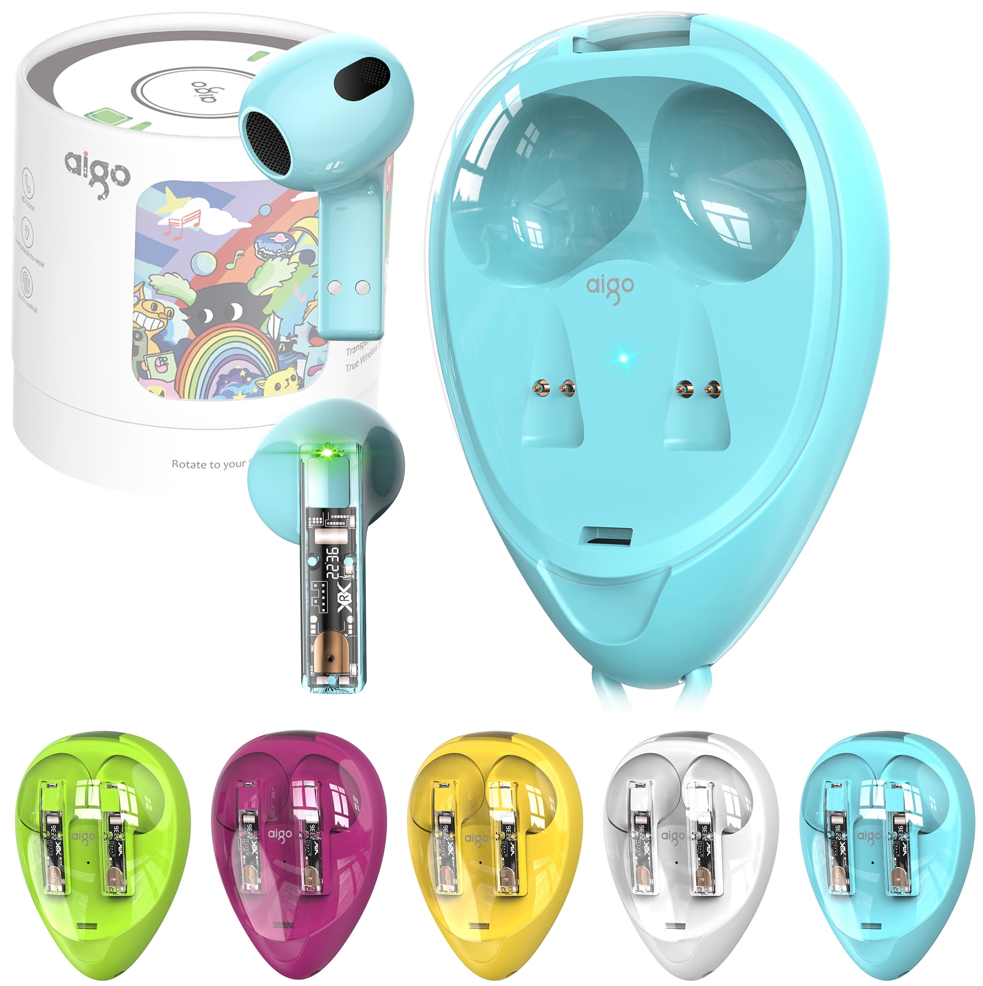 True Wireless inEar Earbuds, aigo Bluetooth 5.4 Headphones ,32H Long