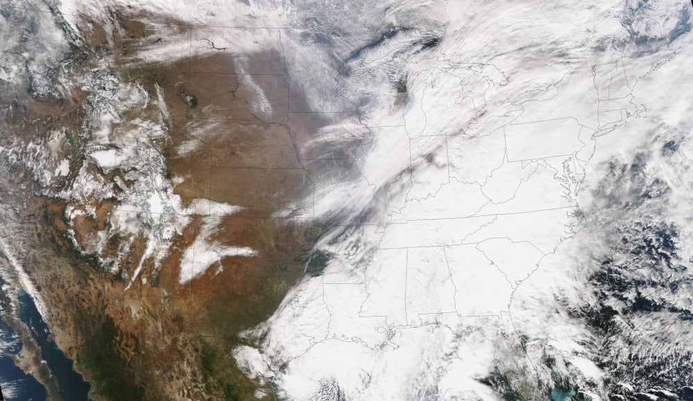 True color satellite image of the Continental United States Canvas Art - Stocktrek Images (37 x 22)