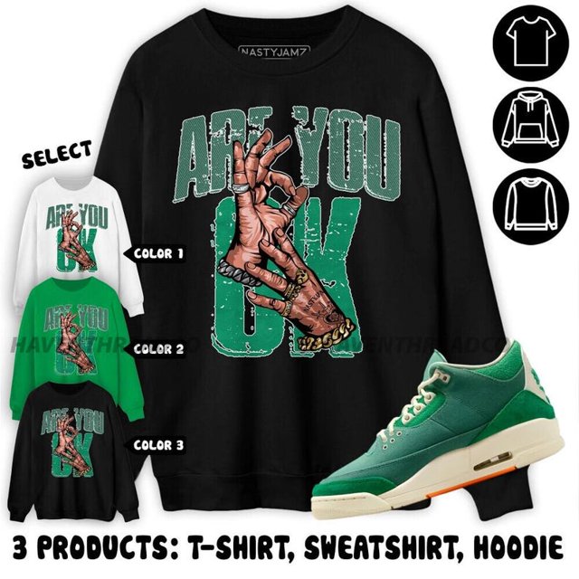 True to size, AJ 3 Nina CN Abney Sweatshirt, Are You OK, Shirt In Irish