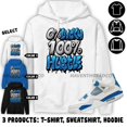 True to size, AJ 4 Industrial Blue Hoodie Lucky Hustle, In Royal To