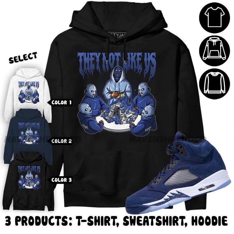 True to size, Jordan 5 Midnight Navy TShirt,Hoodie, They Not Like Us