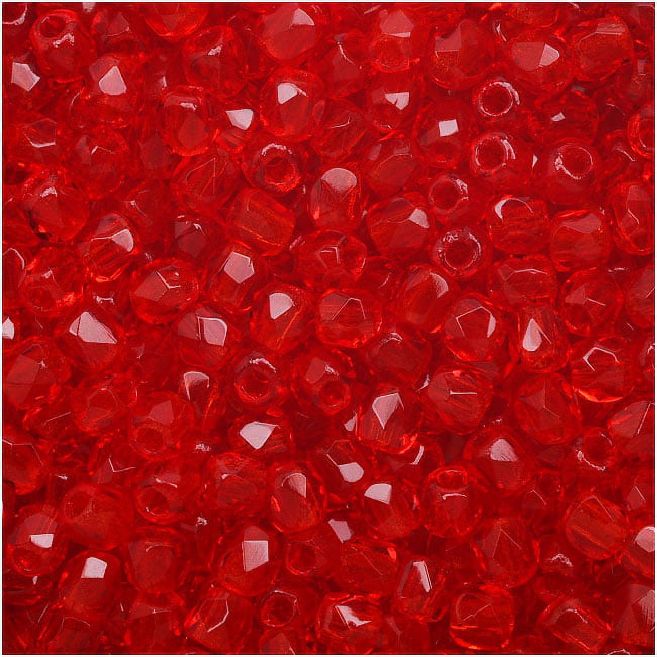 True2 Czech Fire Polished Glass, Faceted Round Beads 2mm, 50 Pieces