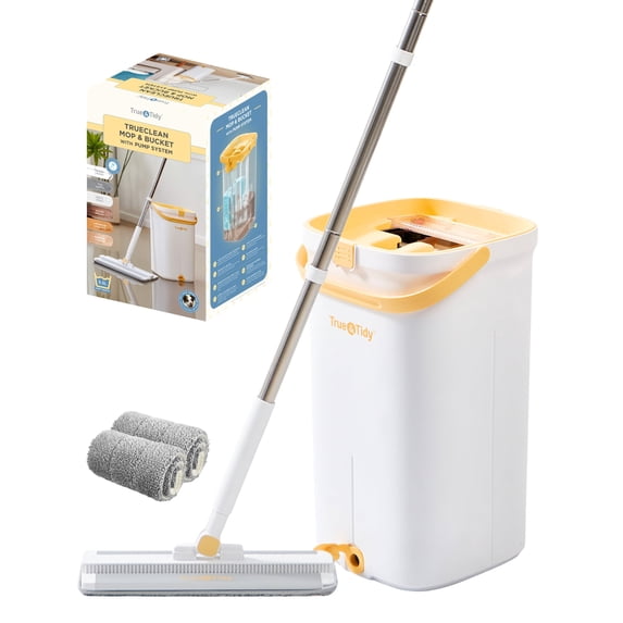 True & Tidy Tidy TrueClean Mop with Bucket Pump System for Cleaning and Water Mopping