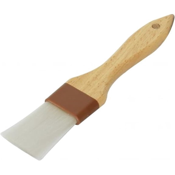 TrueCraftware- 1-1/2” Flat Head Pastry Brush Nylon Bristles with Wooden Handle- Basting Pastry Brush Culinary Oil Brush for Barbecue Butter Grill BBQ Sauce Baster Marinade Kitchen Food Cooking Brush