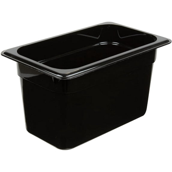TrueCraftware- 1/4 Size 6” Deep Food Pan Polycarbonate Black Color- Food Storage Containers Plastic Food Pan Restaurant Commercial Hotel Pans for Food Prep Fruits Vegetables Beans Corns