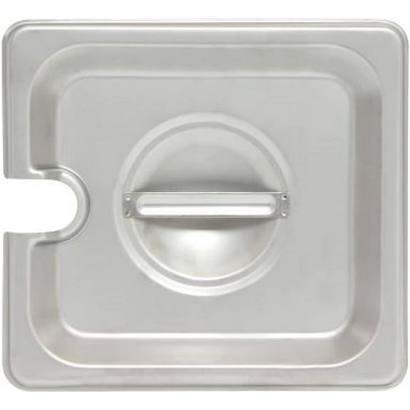 TrueCraftware- 1/6 Size Slotted Stainless Steel Anti-Jamming Steam Pan Cover 24 Gauge- Notched Anti-Jam Steam Table Pan Lid Catering Metal Food Pan Cover for Restaurant Family Events Catering