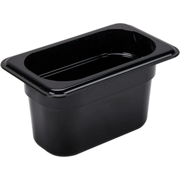 TrueCraftware- 1/9 Size 4 Deep Food Pan Polycarbonate Black Color- Food Storage Containers Plastic Food Pan Restaurant Commercial Hotel Pans for Food Prep Fruits Vegetables Beans Corns