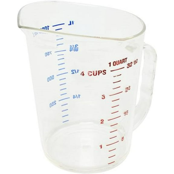 TrueCraftware- 1 Liter / 1 Quart Measuring Cup Polycarbonate Clear - Liquid Measuring Cup Essential Kitchen Tool Measuring Cup Easy Read for Liquid/Dry Ingredients for Cooking & Baking