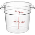 thumbnail image 1 of TrueCraftware- 1 Qt. Clear Polycarbonate Round Food Storage Container- Space Saving Food Storage Container Meal Prep Pantry Storage Containers Reusable for Kitchen Organization Dishwasher Safe, 1 of 5