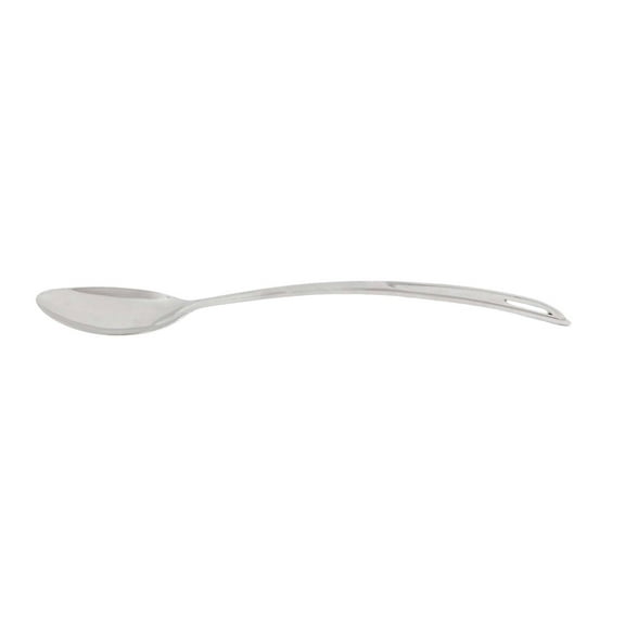 TrueCraftware- 10-1/2" Solid Curved Basting Spoon Stainless Steel with Hanging Slot- Pot Basting Spoon Utensil Spoon for Mixing Stirring Cooking & Serving Kitchen Accessories Restaurants and Home