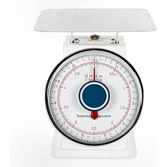 TrueCraftware- 11 lb. Mechanical Kitchen Flat Platform Weighing Food Scale- Heavy Duty Portion Control Mechanical Kitchen and Food Scale Industrial Dial Scale for Kitchens and Restaurants