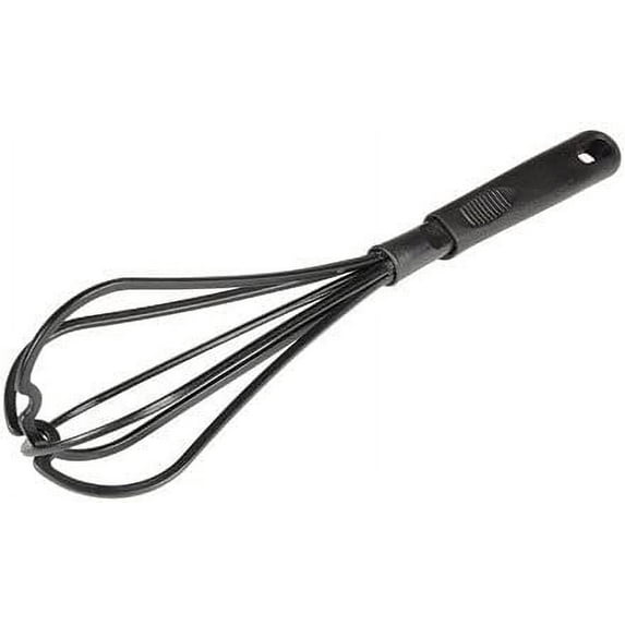 TrueCraftware – 12-1/8” Whip, High-Heat Nylon & Polypropylene Handle, Heat Resistant up to 410°F, Black Color