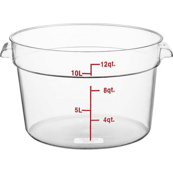 TrueCraftware- 12 Qt. Clear Polycarbonate Round Food Storage Container- Space Saving Food Storage Container Meal Prep Pantry Storage Containers Reusable for Kitchen Organization Dishwasher Safe