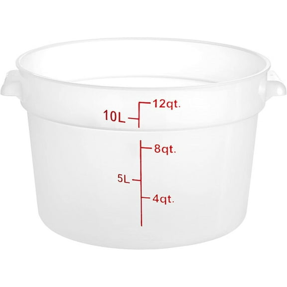 TrueCraftware- 12 Qt. Round Food Storage Container Translucent Polypropylene- Space Saving Food Storage Container Meal Prep Pantry Storage Container Reusable for Kitchen Organization Dishwasher Safe