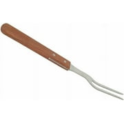TrueCraftware- 13" Square Pot Fork 2-Prong Stainless Steel with Long Wooden Riveted Handle- Stainless Steel Kitchen Meat Fork Serving Grill BBQ Chef Turning Barbecue