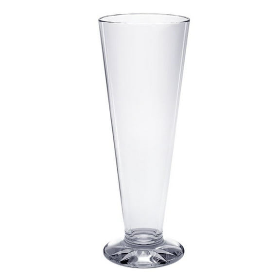 TrueCraftware- 13 oz Polycarbonate Pilsner Glass with Starburst Heavy Base Clear Color- Beverage Plastic Drinking for Bar Craft Beer Glass Pilsner Glass Beer Cup & Other Lighter Beers Beer Gifts