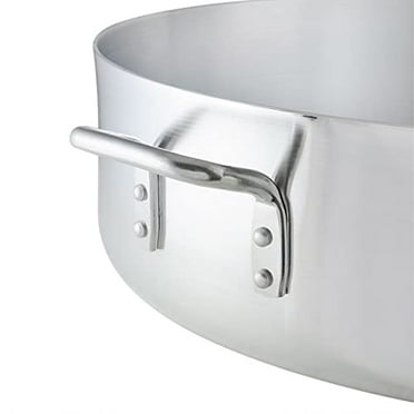 TrueCraftware-14 qt. Aluminum Brazier Pot with Cover- Heavy Weight Braiser Pan Perfect Roasting Baking Sauteing Searing and Pan Frying Brazier with Pan Cover