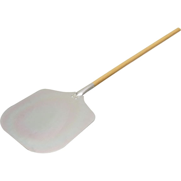 TrueCraftware- 14" x 12" Aluminum Blade Pizza Peel with Wooden Handle 52" Overall Length Large Pizza Paddle Spatula- Metal Pizza Paddle for Family Pizza Oven Baking Pizza Dough Bread & Pastry