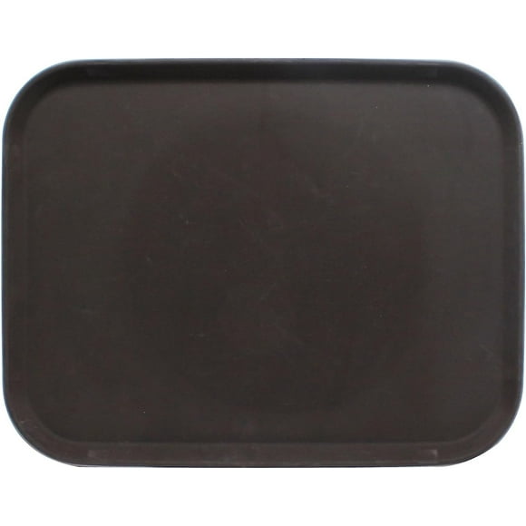 TrueCraftware- 14" x 18" Rectangular Service Tray Fiberglass Brown- Non Slip Surface Service Trays Restaurant Tray Plastic Food Meals Server Tray for Home Kitchen Restaurant Cafeteria Bar Hotel
