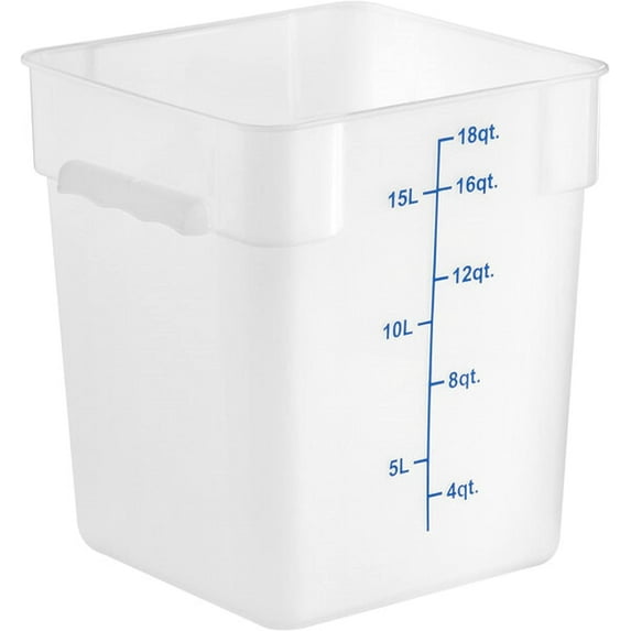 TrueCraftware 18 Qt. Polypropylene Square Food Storage Container White - Space Saving Food Storage Container Meal Prep Pantry Storage Container Reusable for Kitchen Organization Dishwasher Safe