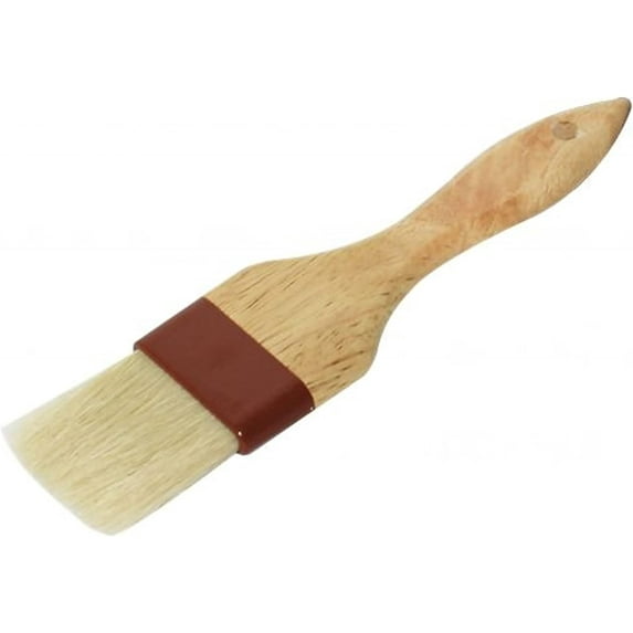 TrueCraftware- 2” Flat Head Pastry Brush Boar Bristles with Wooden Handle- Basting Pastry Brush Culinary Oil Brush for Barbecue Butter Grill BBQ Sauce Baster Marinade Kitchen Food Cooking Brush