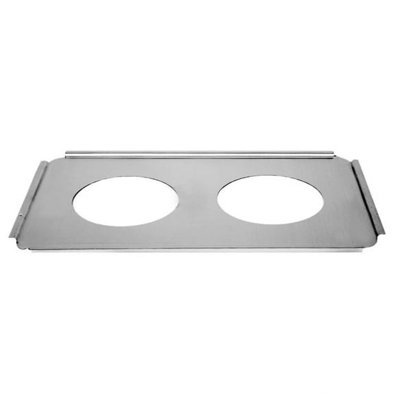 TrueCraftware- 2 Hole Steam Table Adapter Plate 6-1/2-inch fits (2) 4 qt Inset Pans Stainless Steel- for Soup Station Soup Warmer Soup Chafer Applicable for Kitchen Hotel Catering Restaurant Buffet