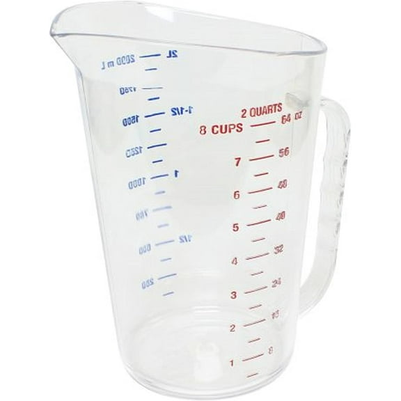 TrueCraftware- 2 Liter / 2 Quart Measuring Cup Polycarbonate Clear - Liquid Measuring Cup Essential Kitchen Tool Measuring Cup Easy Read for Liquid/Dry Ingredients for Cooking & Baking