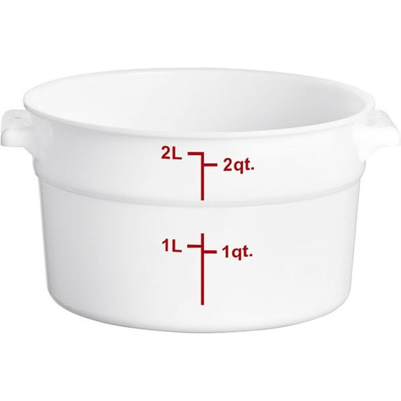 TrueCraftware- 2 Qt. Round Food Storage Container White Polypropylene- Space Saving Food Storage Container Meal Prep Pantry Storage Container Reusable for Kitchen Organization Dishwasher Safe