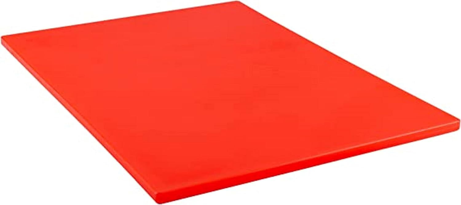 TrueCraftware- 20" X 15" X 1/2” Plastic Cutting Board for Kitchen Red Color- Plastic Commercial Chopping Board Anti Slip Surface Chopping Food Cutting Mat for Meat Vegetables Dishwasher Safe