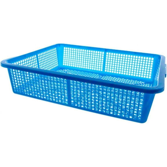 TrueCraftware- 21-3/4" X 17" Square Colander Strainer Basket Blue Color- Wash Vegetables and Fruits Drain Cooked Pasta Kitchen Essentials Food Strainer Basket Strainer Kitchen
