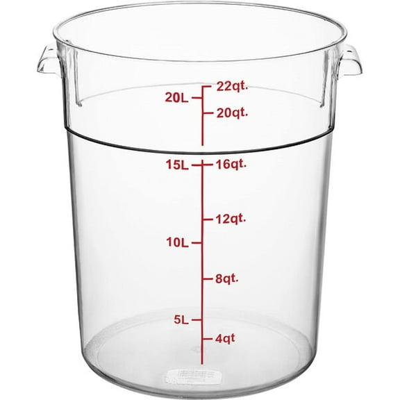 TrueCraftware- 22 Qt. Clear Polycarbonate Round Food Storage Container- Space Saving Food Storage Container Meal Prep Pantry Storage Containers Reusable for Kitchen Organization Dishwasher Safe