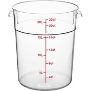 TrueCraftware- 22 Qt. Clear Polycarbonate Round Food Storage Container- Space Saving Food Storage Container Meal Prep Pantry Storage Containers Reusable for Kitchen Organization Dishwasher Safe