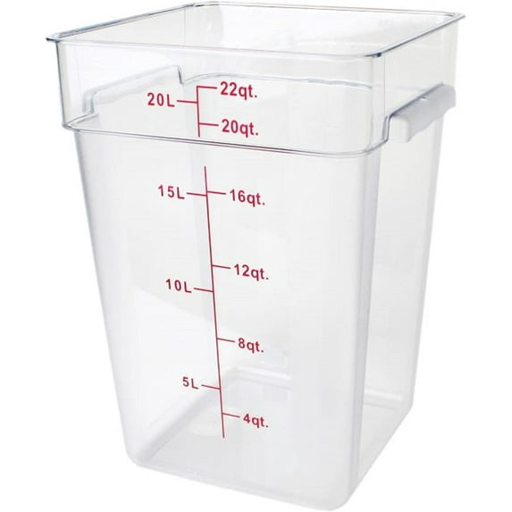 TrueCraftware- 22 Qt. Polycarbonate Square Food Storage Container Clear- Space Saving Food Storage Container Meal Prep Pantry Storage Container Reusable for Kitchen Organization Dishwasher Safe