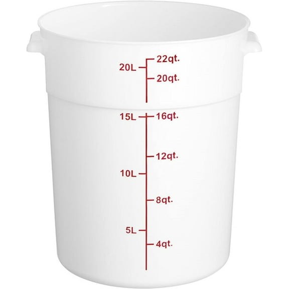 TrueCraftware- 22 Qt. Round Food Storage Container White Polypropylene- Space Saving Food Storage Container Meal Prep Pantry Storage Container Reusable for Kitchen Organization Dishwasher Safe
