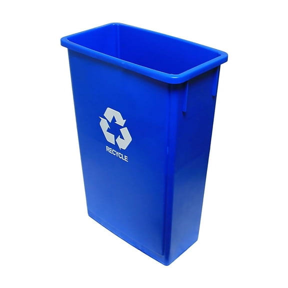 TrueCraftware- 23 Gallon Rectangular Recycle Trash Can 20" x 11-1/4" x 29-3/4" Blue Color - Wastebasket Garbage Bin Recycling Bin Kitchen Bathroom Bedroom Office Trash can