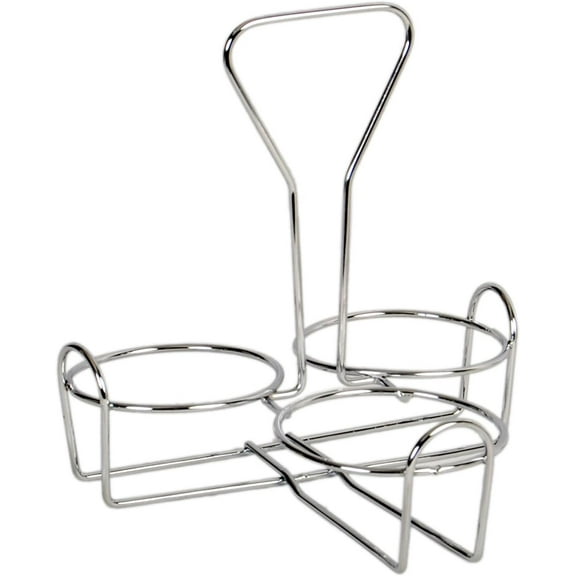 TrueCraftware- 3 Holes Condiment Jar Holder Iron Plated Hole Size: 3-3/8" Diameter- Condiment Rack Holder Table Caddy Tabletop Seasoning Spice Organizer for Home and Restaurant