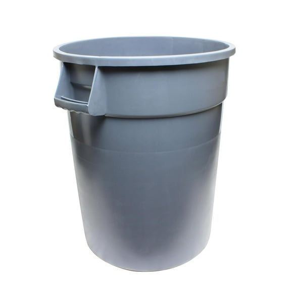 TrueCraftware- 32 Gallon Round Trash Can 21-5/8" Diameter x 27-3/8" Height Gray Color- Wastebasket Garbage Bin Recycling Bin Kitchen Bathroom Bedroom Office Trash can