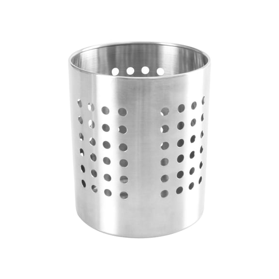 TrueCraftware- 4-1/2" x 5-1/2" Stainless Steel Straight Wall Flatware Cylinder- Kitchen Tools Flatware Holder Utensil Drying Cylinder Countertop Silverware Caddy Flatware and Kitchen Utensils
