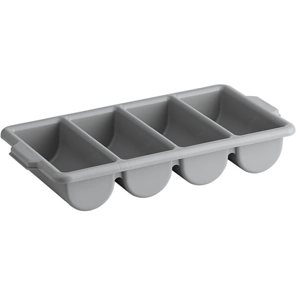 TrueCraftware- 4 Compartments Silverware Organizer Cutlery Tray Gray Color 22-1/2" x 13" x 4"- Plastic Utensils Drawer Holder Cutlery Holder for Kitchen Home and Restaurant Organization