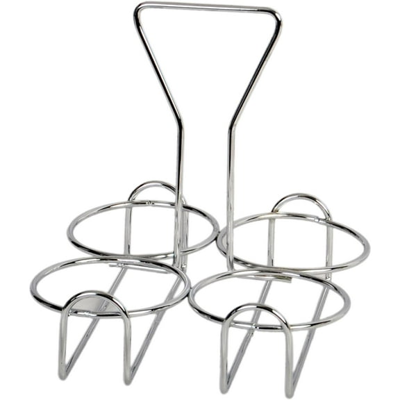 TrueCraftware- 4 Holes Condiment Jar Holder Iron Plated Hole Size: 3-3/8" Diameter- Condiment Rack Holder Table Caddy Tabletop Seasoning Spice Organizer for Home and Restaurant
