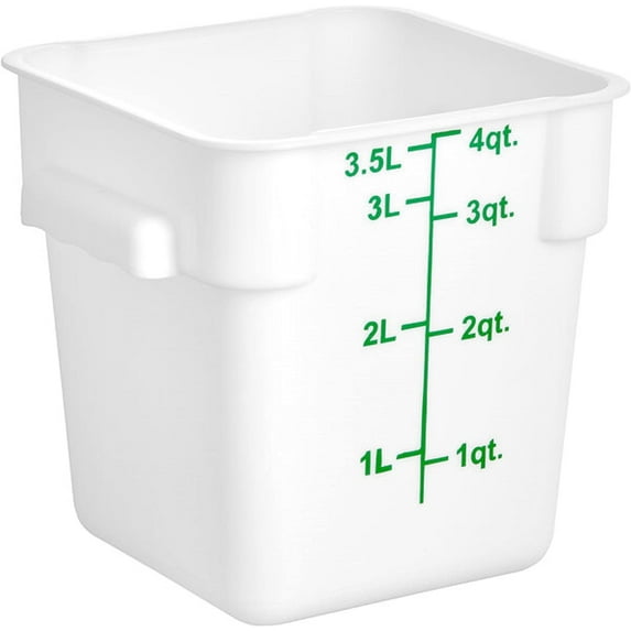 TrueCraftware- 4 Qt. Polypropylene Square Food Storage Container White - Space Saving Food Storage Container Meal Prep Pantry Storage Container Reusable for Kitchen Organization Dishwasher Safe