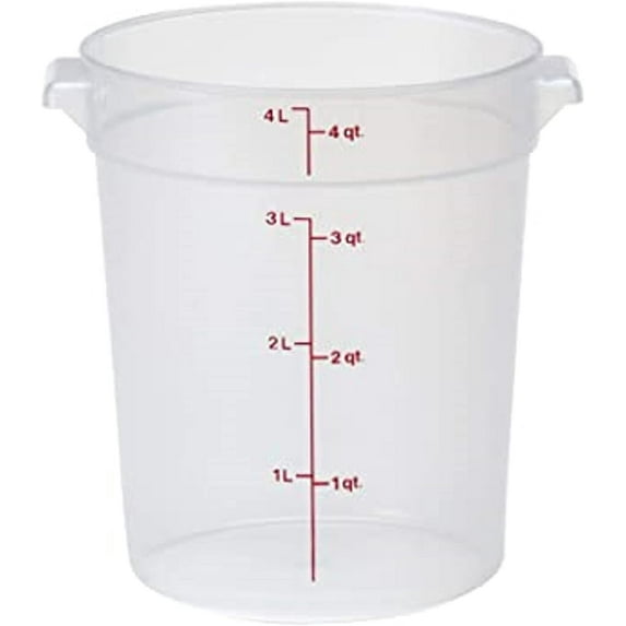 TrueCraftware- 4 Qt. Round Food Storage Container Translucent Polypropylene- Space Saving Food Storage Container Meal Prep Pantry Storage Container Reusable for Kitchen Organization Dishwasher Safe