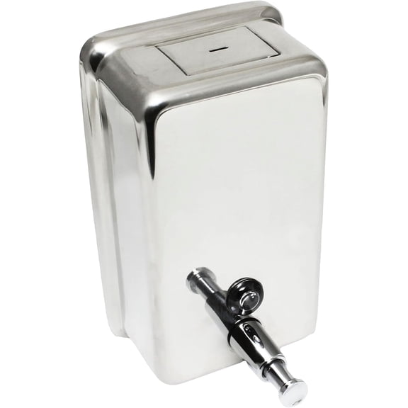 TrueCraftware- 40 oz. Vertical Soap Dispenser Surface Mounted Stainless Steel- Commercial Soap Dispenser Stainless Steel Pump Refillable Liquid Hand Soap Dispenser for Bathroom