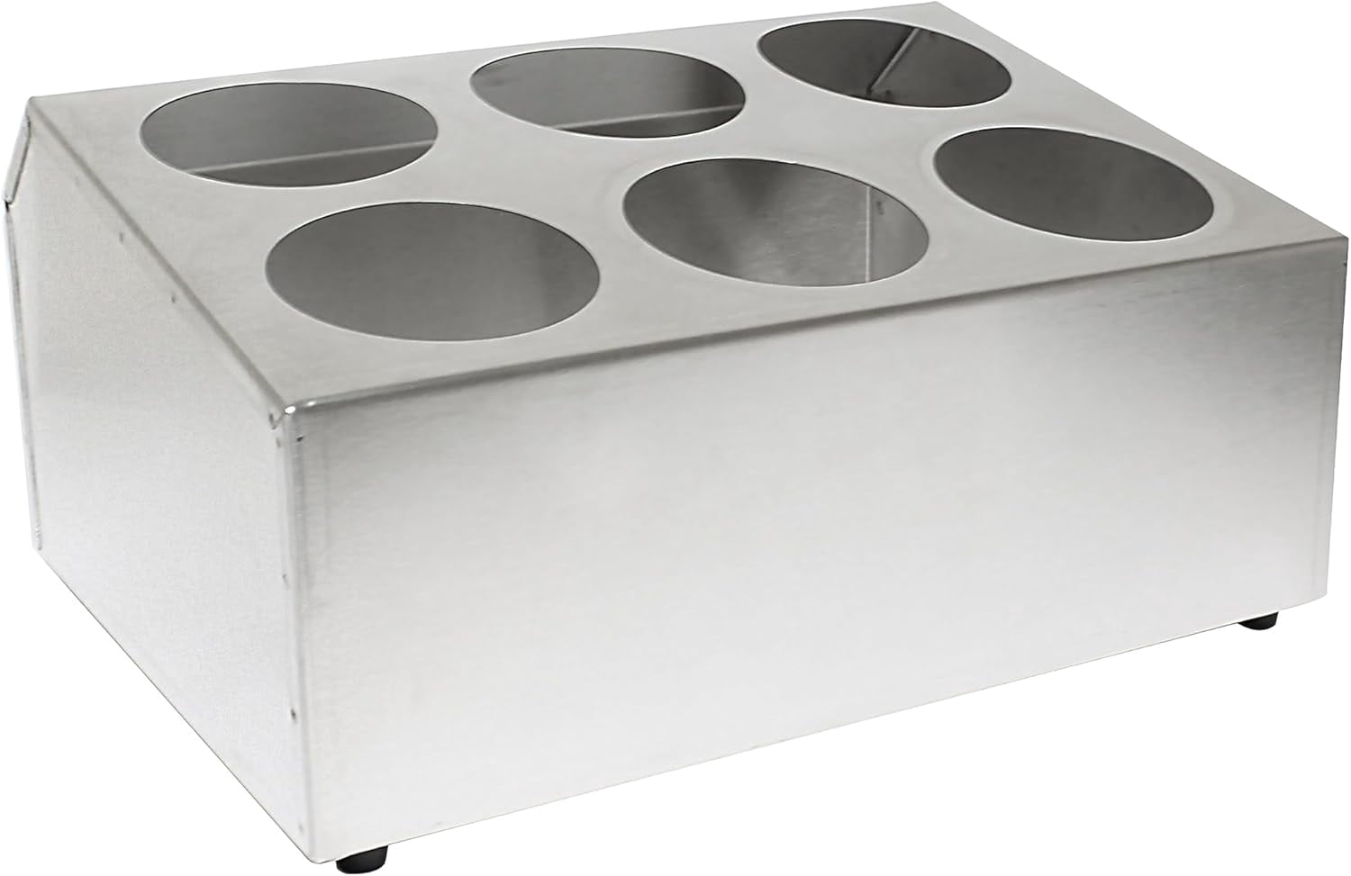 TrueCraftware- 6 Cavities Stainless Steel Flatware Cylinder Holder- Flatware Cutlery Organizer Holder 6 Holes Utensil Flatware Tableware Organizer Silverware Caddy Holder for Kitchen Home Restaurant