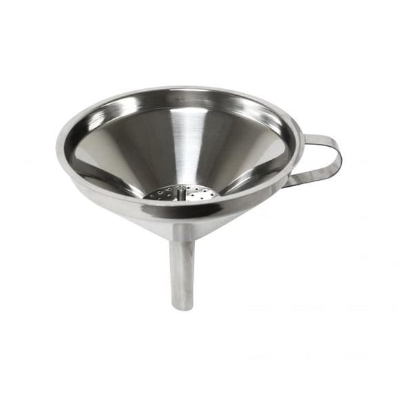 TrueCraftware- 6” Funnel with Removable Strainer Stainless Steel- Metal Kitchen Funnel for Filling Water Bottle Liquid Oils Transfer Dry Ingredients & Powder Kitchen Gadgets Accessories