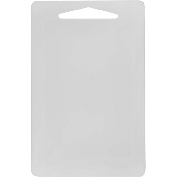 TrueCraftware- 6" x 10" x 3/8" White Plastic Utility Cutting Board with Handle- Non-Skid Thick Plastic Chopping Board Cutting Boards for Meat Vegetables Dishwasher Safe Home Kitchen and Restaurants