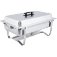thumbnail image 1 of TrueCraftware- 8 Qt. Full Size Stainless Steel Folding Stand Chafing Dish Complete Set- Food Warmer Chafers and Buffet Warmer Sets for Catering Event Party Holiday Buffet Weddings Catering Events, 1 of 7