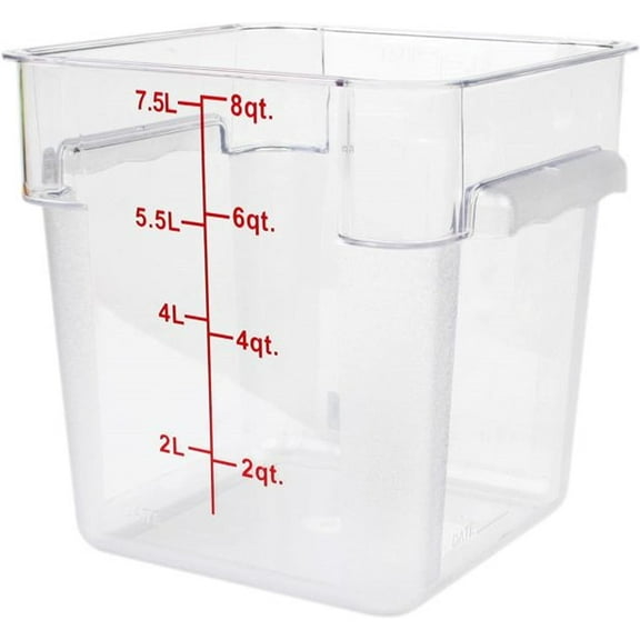 TrueCraftware- 8 Qt. Polycarbonate Square Food Storage Container Clear- Space Saving Food Storage Container Meal Prep Pantry Storage Container Reusable for Kitchen Organization Dishwasher Safe