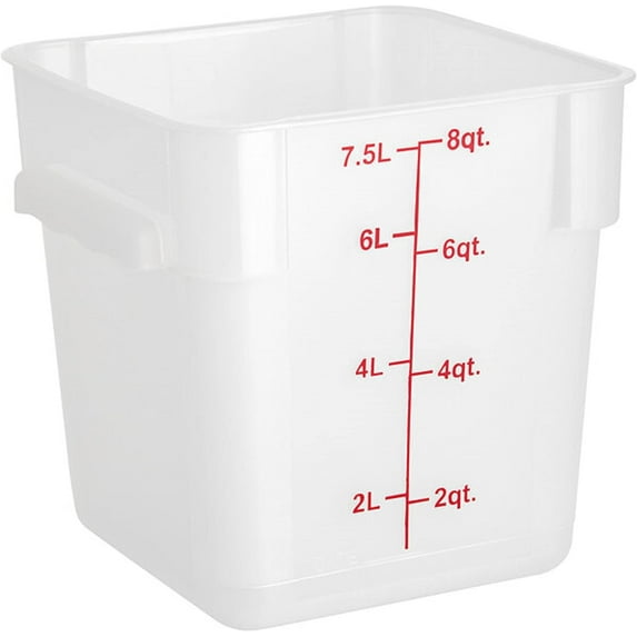 TrueCraftware- 8 Qt. Polypropylene Square Food Storage Container Translucent - Space Saving Food Storage Container Meal Prep Pantry Storage Container Reusable for Kitchen Organization Dishwasher Safe